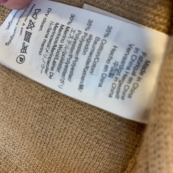 J. Crew Sophie Open Front Merino Wool Blend Sweater Blazer Womens XS Tan Camel - Picture 8 of 8